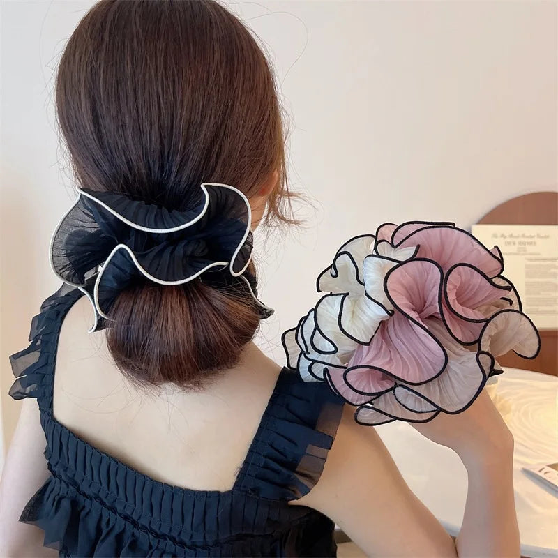 Korean wavy pastel scrunchie