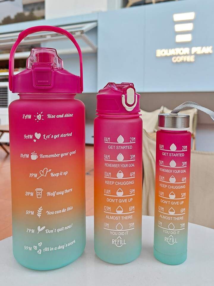 3 In 1 Motivational Water Bottle