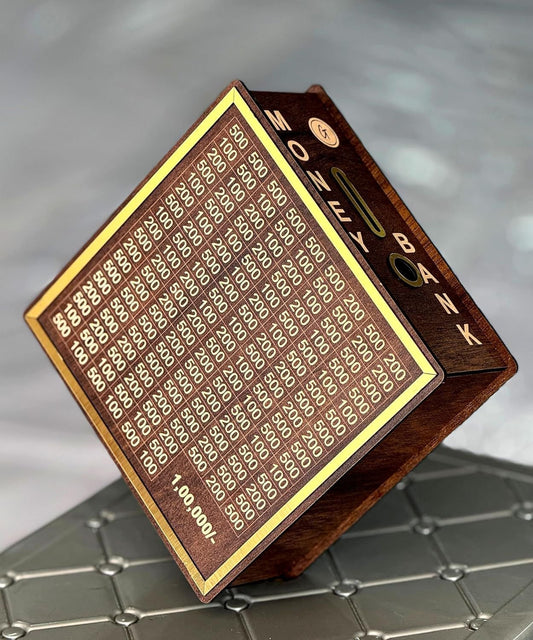 Rs 1 Lakh Saving Piggy Bank- Wooden