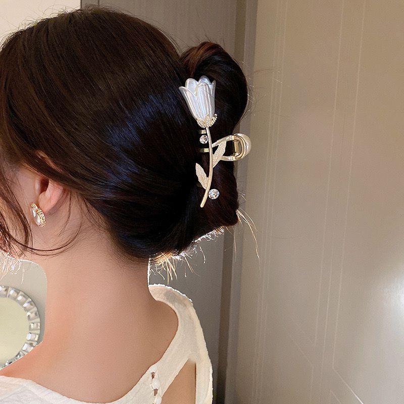Tulip holo metal hair claw clip