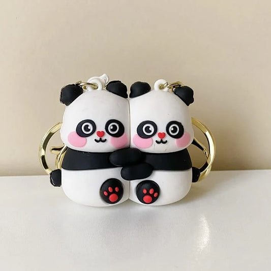 Poookie panda magnetic couple keychain