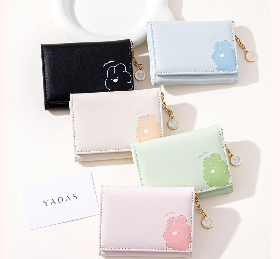 Lucky bear mini wallet with charm