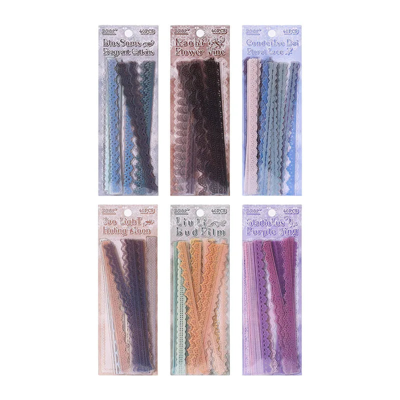 Vintage Lace Sticker- 40 Pcs
