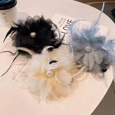 Korean feather hair claw clip