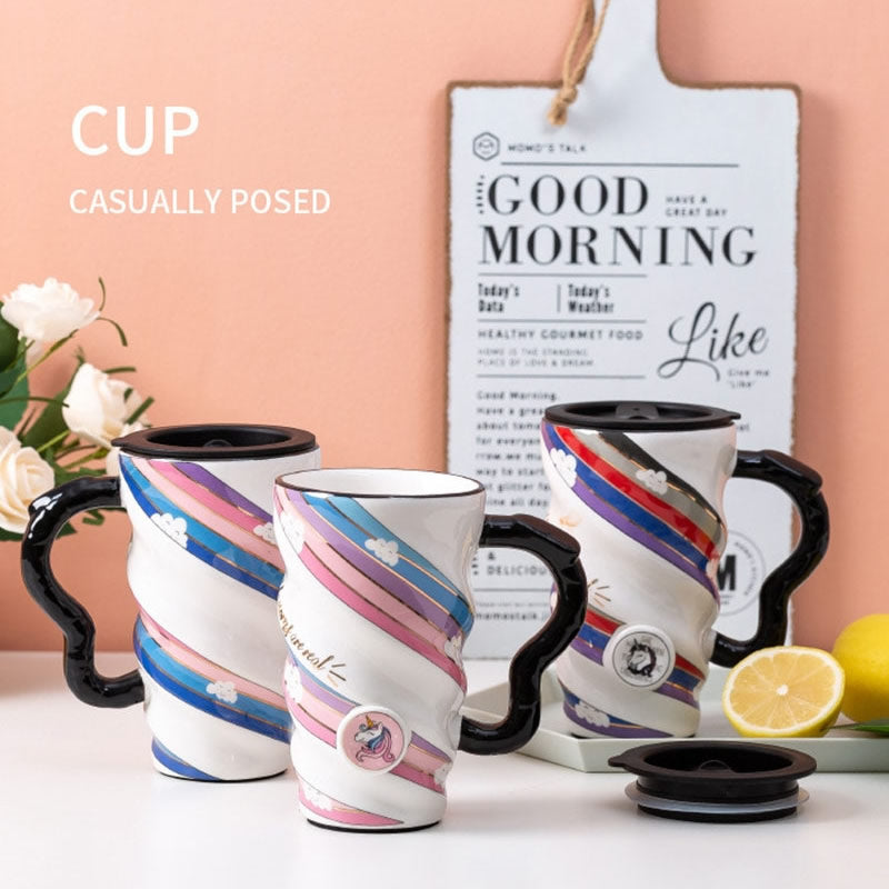unicorn swirl ceramic mug