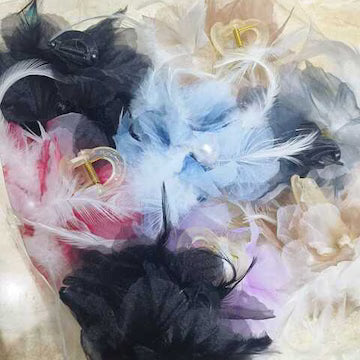 Korean feather hair claw clip