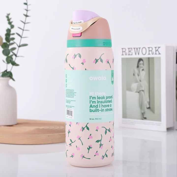 Owala FreeSip leakproof stainless steel bottle with straw - cute edition