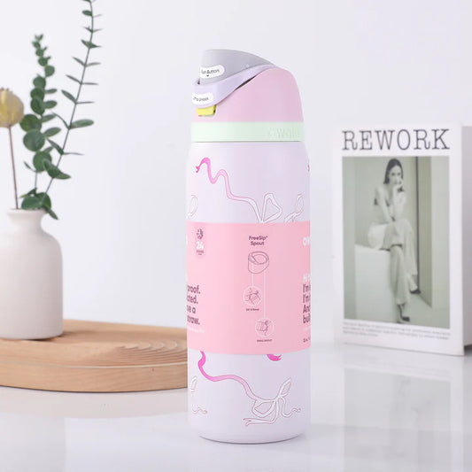 Owala FreeSip leakproof stainless steel bottle with straw - cute edition