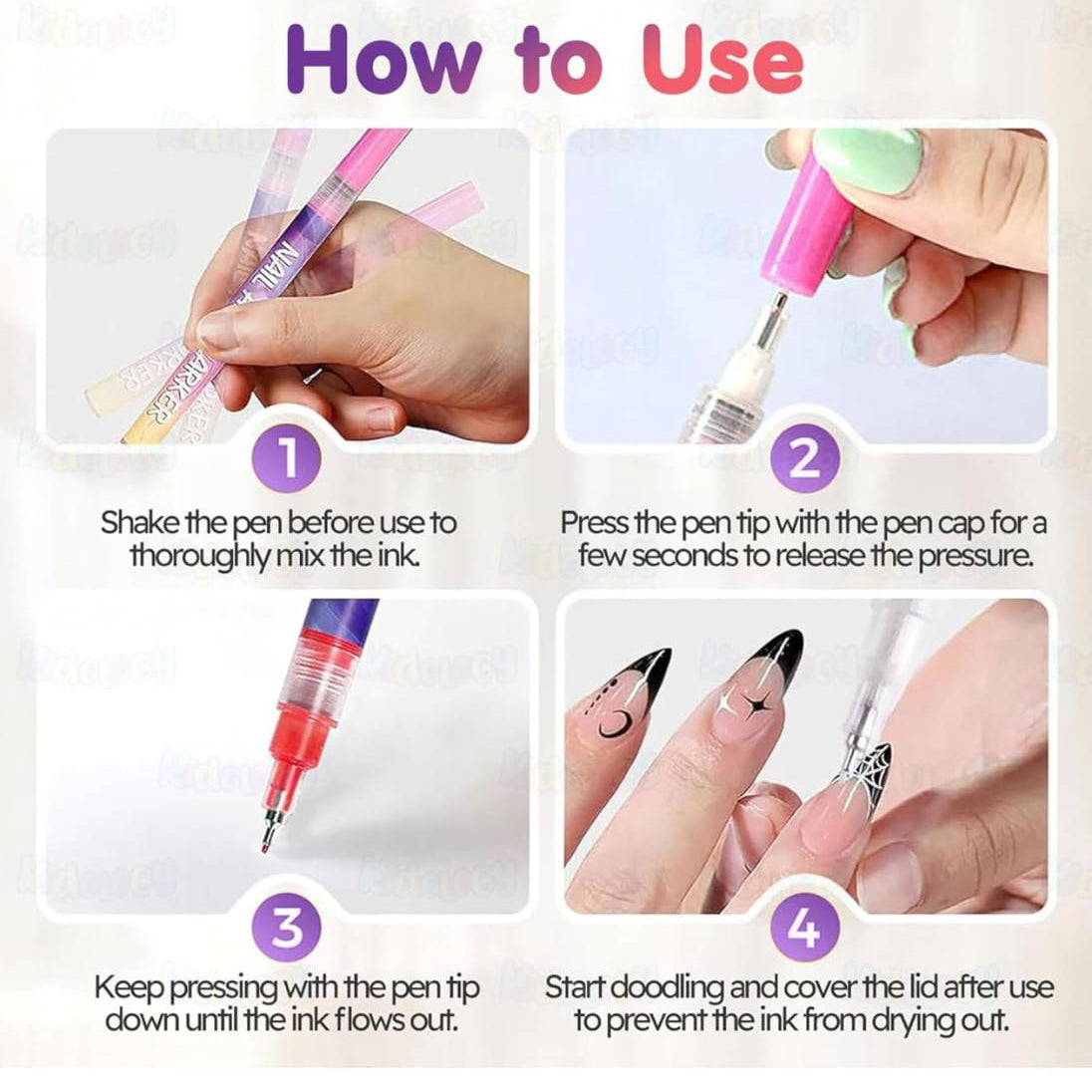 Nail Art Marker Set-12 Pcs