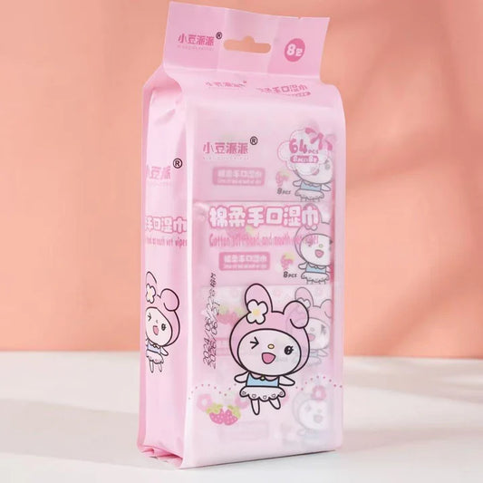 Kawaii Wet Wipes Pack - 64 Pcs Set