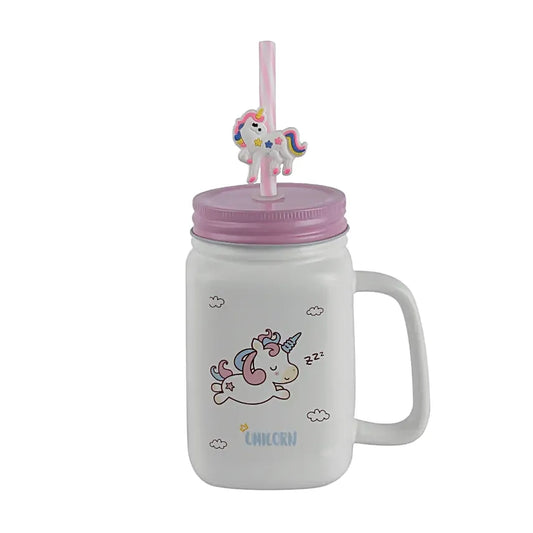 Unicorn Ceramic Mason Jar
