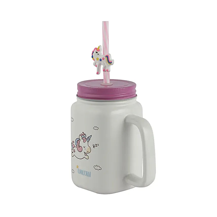 Unicorn Ceramic Mason Jar
