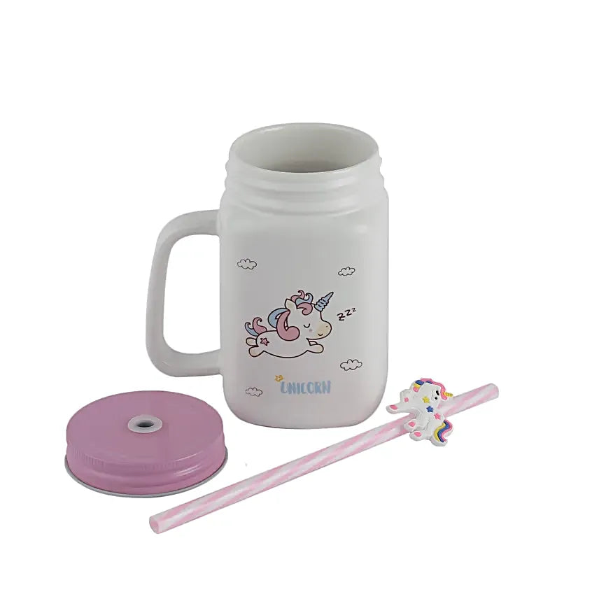 Unicorn Ceramic Mason Jar