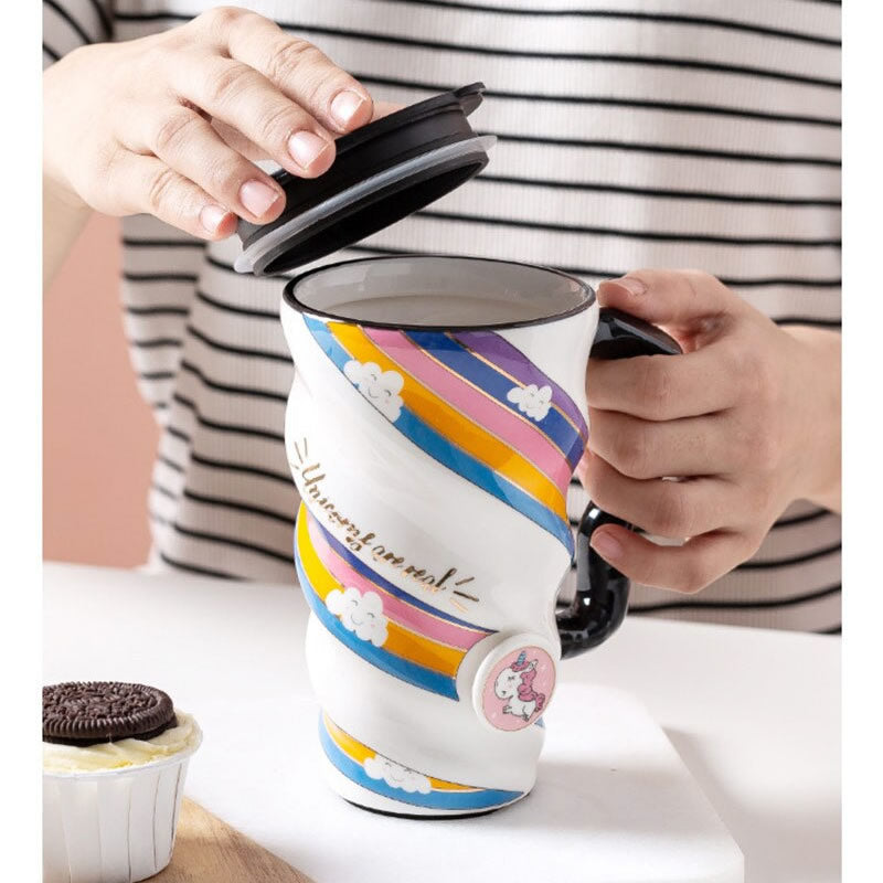 unicorn swirl ceramic mug