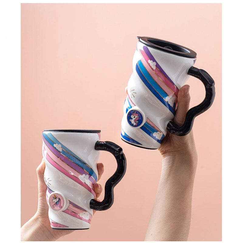 unicorn swirl ceramic mug