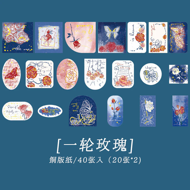 Lost Rose Sticker Series - 20 Designs / 40 Pcs