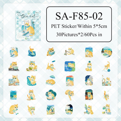 Cute Cat Sticker Box - 60 Pcs