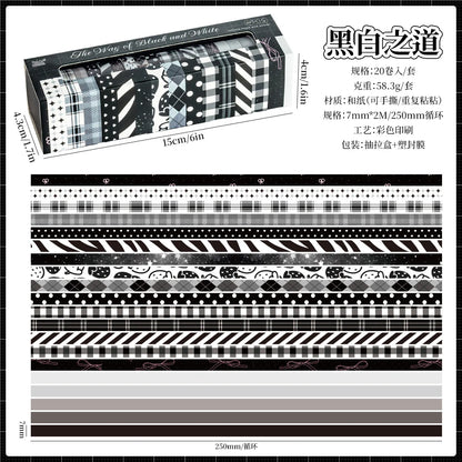 Washi Tape Roll Set – 20 Pcs