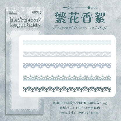 Vintage Lace Sticker- 40 Pcs