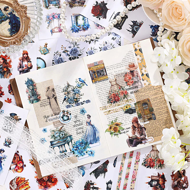 Vintage garden bloom sticker book - 20 sheets