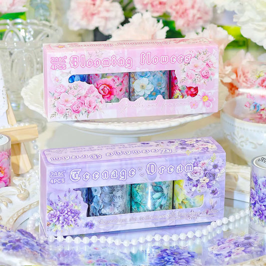 Blooming Flower Sticker Roll Set - 4 pcs