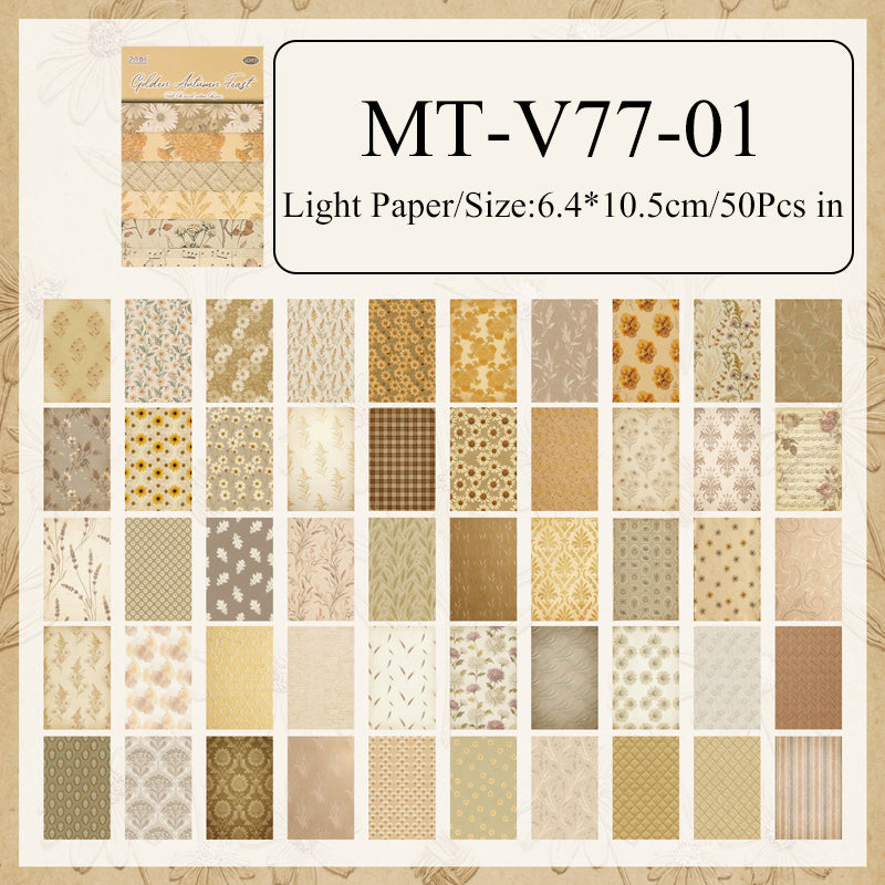 Floral Vintage Journaling Paper Book - 50 Pcs