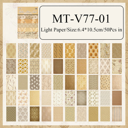 Floral Vintage Journaling Paper Book - 50 Pcs
