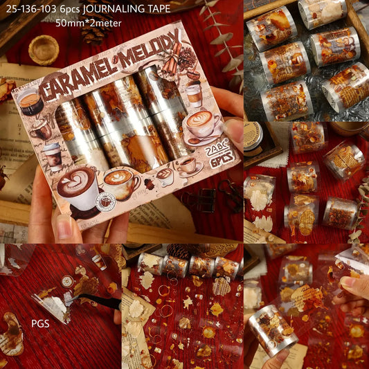 Cafe Caramel Melody Sticker Roll