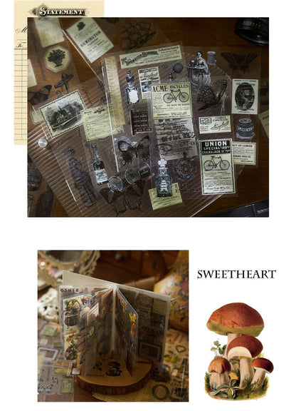 Vintage Retro Journaling Sticker Book - 20 Sheets