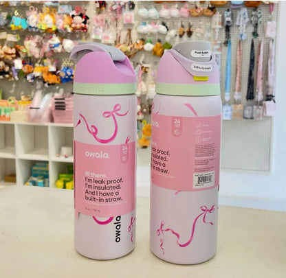 Owala FreeSip leakproof stainless steel bottle with straw - cute edition