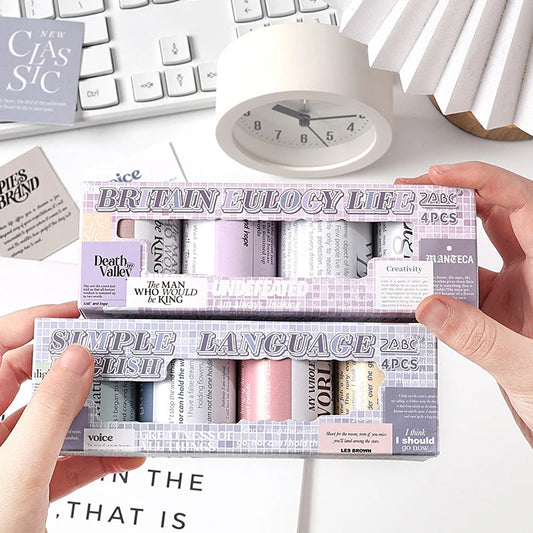 Vintage Message Roll Sticker Box - 4 pcs