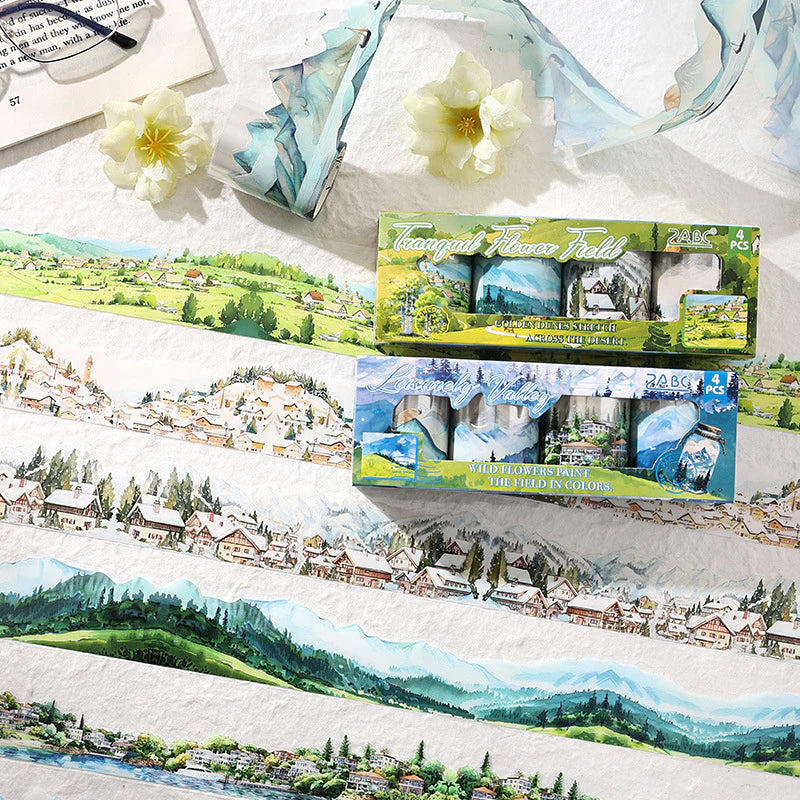 Beautiful Valley Sticker Roll Set - 4 Pcs | Cute & Aesthetic Stickers ...