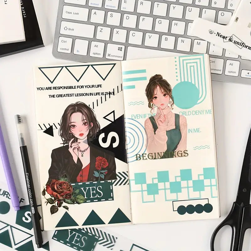 Geometric Shape Sticker Roll Set ( 4 Pcs)