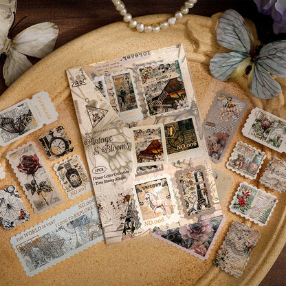 Vintage Stamp Sticker Book 3 Pcs