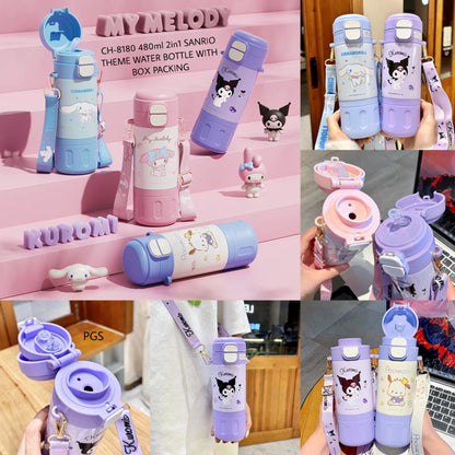 Sanrio 2 in 1 Kawaii Stainless Steel Sipper Bottle ( 500 ML)
