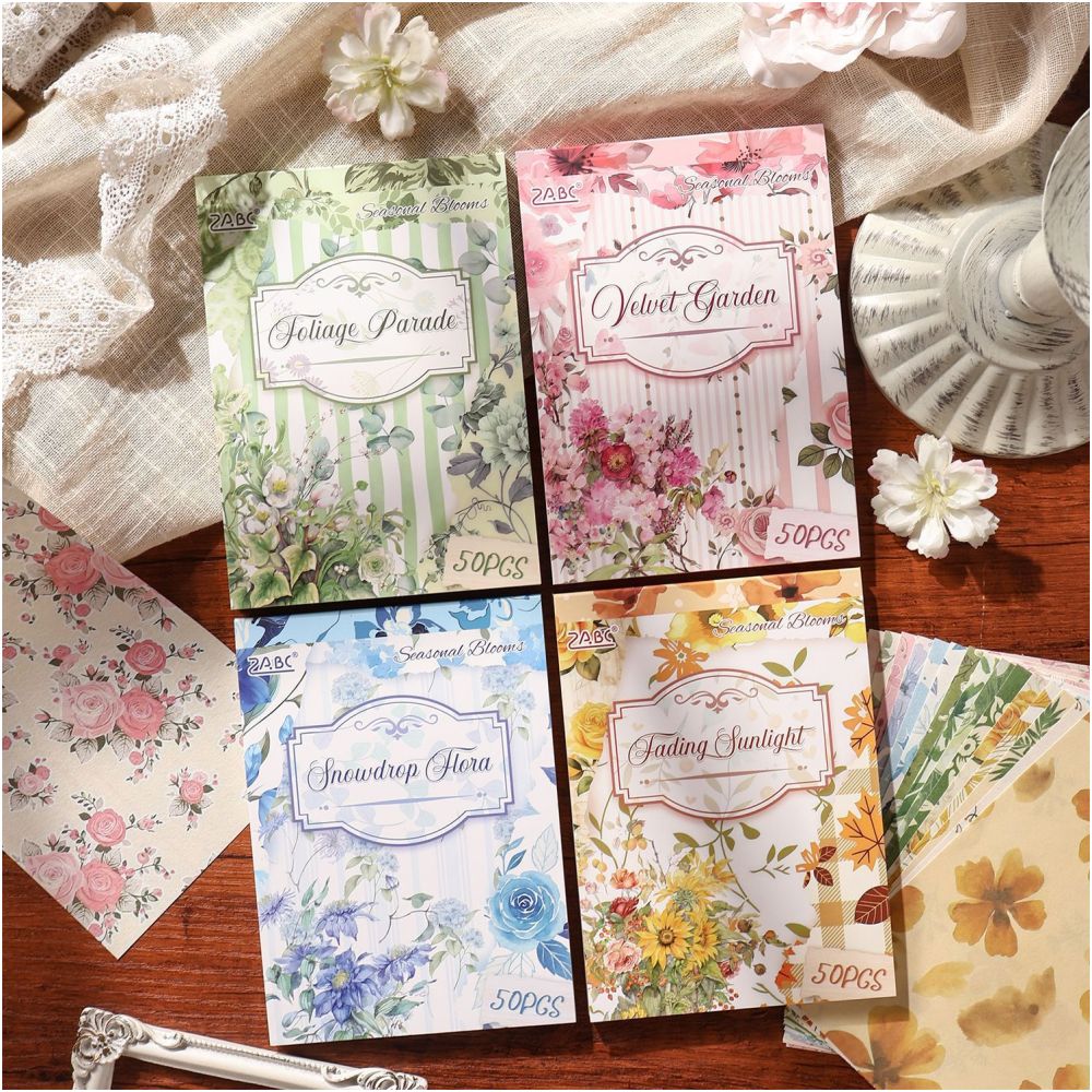 Vintage Garden Journaling Paper Book - 50 Pcs