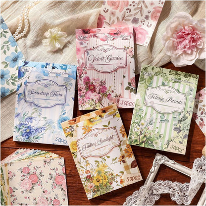 Vintage Garden Journaling Paper Book - 50 Pcs