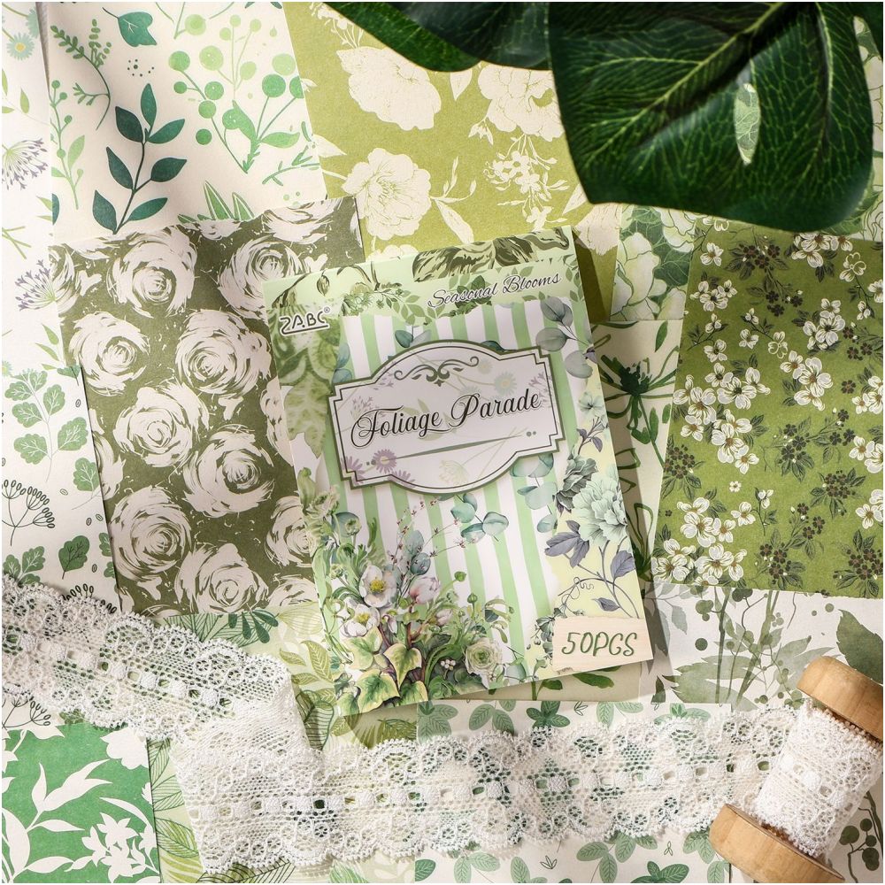 Vintage Garden Journaling Paper Book - 50 Pcs