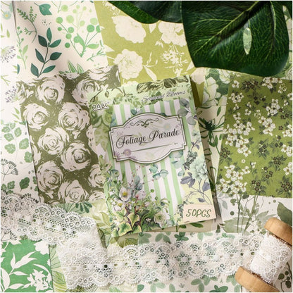 Vintage Garden Journaling Paper Book - 50 Pcs