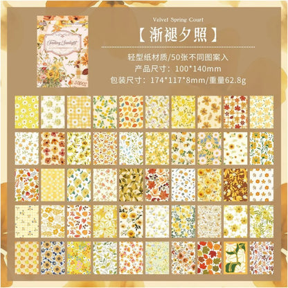 Vintage Garden Journaling Paper Book - 50 Pcs
