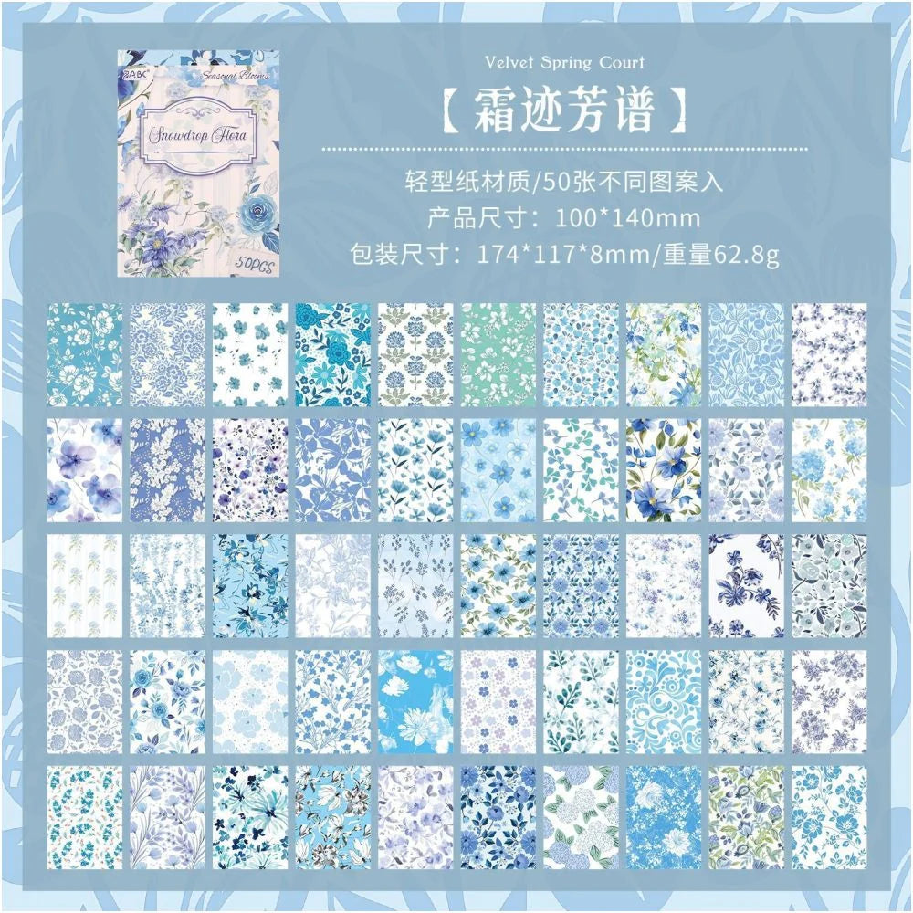 Vintage Garden Journaling Paper Book - 50 Pcs