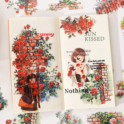 Kawaii Floral Vintage Sticker - 6 Sheets