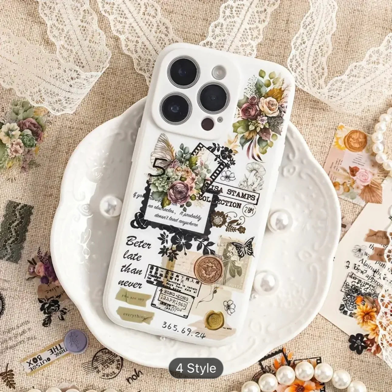 Vintage Wild Flower Kawaii Sticker - 6 Sheets