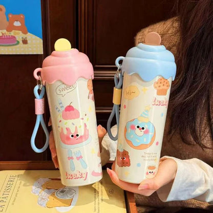 Viral ice cream stainless steel sipper bottle