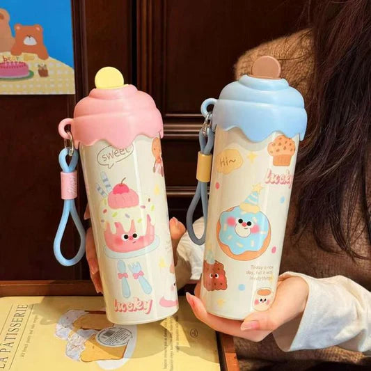 Viral ice cream stainless steel sipper bottle