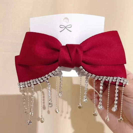 Satin Bow Hanging Buckle Clip