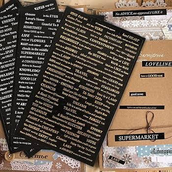 Golden Message Wording Sticker - 4 pcs