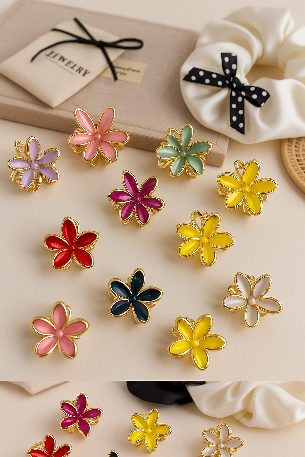 Elle Metal flower Hair Claw Clip