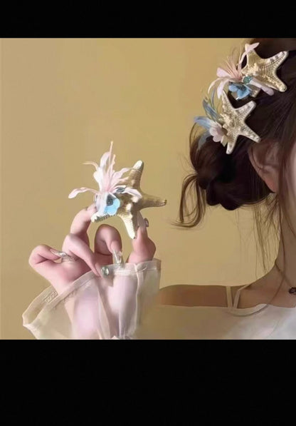 Pastel korean starfish hair clip