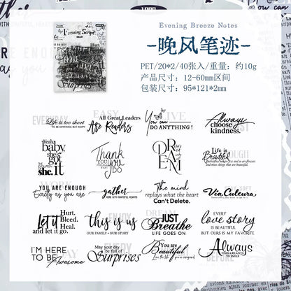 Message and Letters Journaling Sticker-40 Pcs